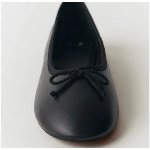 MNG BY MANGO $130 Leather ballet flats with bow women's 40 US 9 NEW - Picture 3 of 5